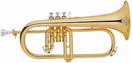 Instrumento musical de cobre amarillo del cuerno de cobre amarillo de Flugel